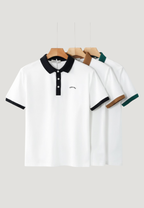 Men's Plus Size Classic Contrast Collar Polo Shirt