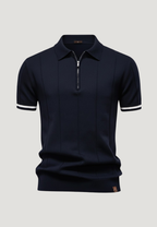 Men's Classic Zip-Neck Knitted Polo Shirt