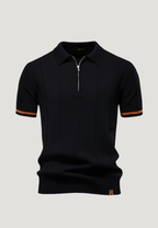 Men's Classic Zip-Neck Knitted Polo Shirt