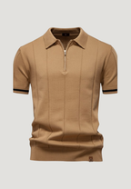Men's Classic Zip-Neck Knitted Polo Shirt