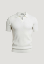 Men's Full Size Textured Knit Polo Shirt Plus Size