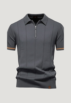 Men's Classic Zip-Neck Knitted Polo Shirt