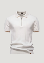 Men's Classic Zip-Neck Knitted Polo Shirt